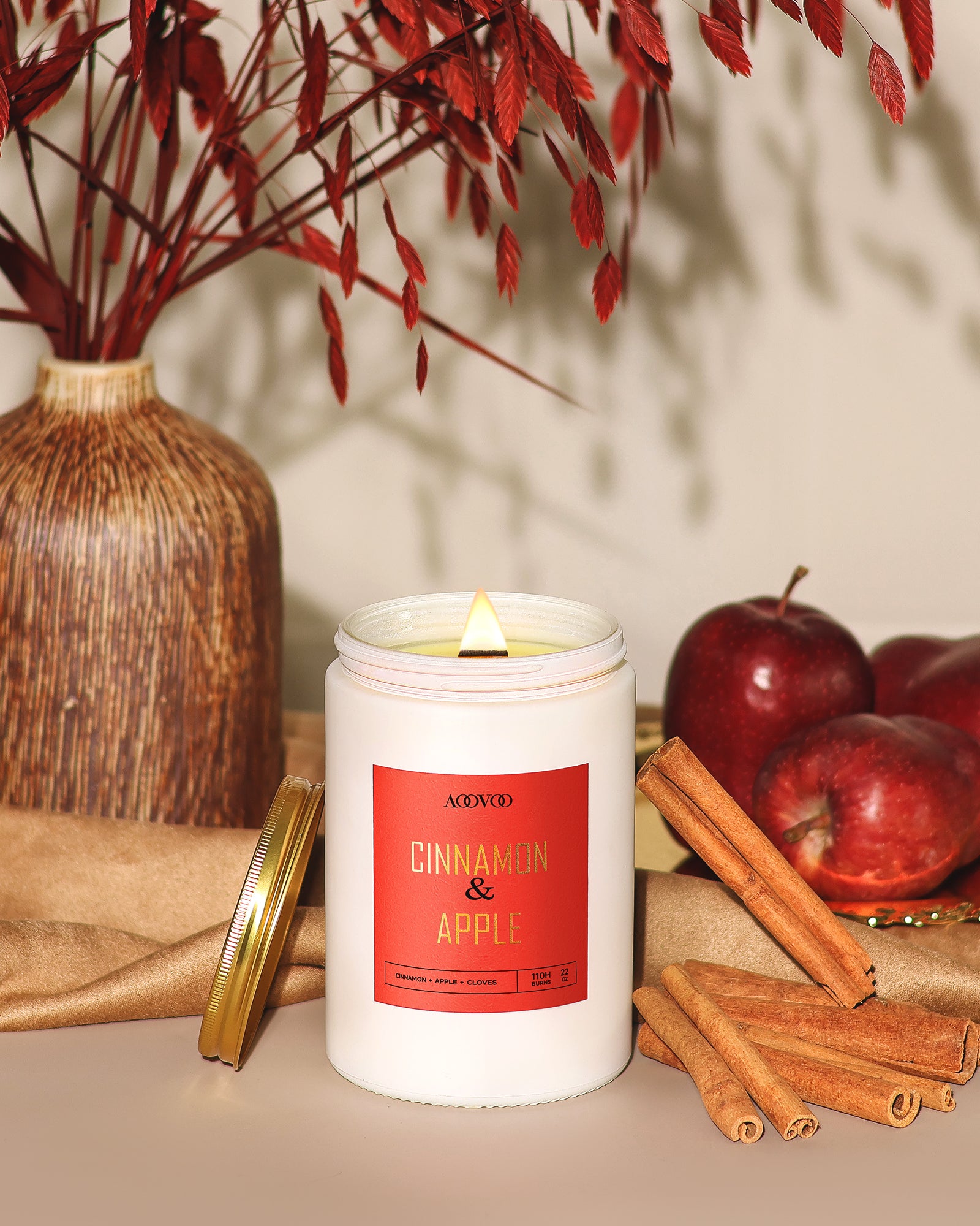 AOOVOO Classic Scented Candle – Cinnamon&Apple