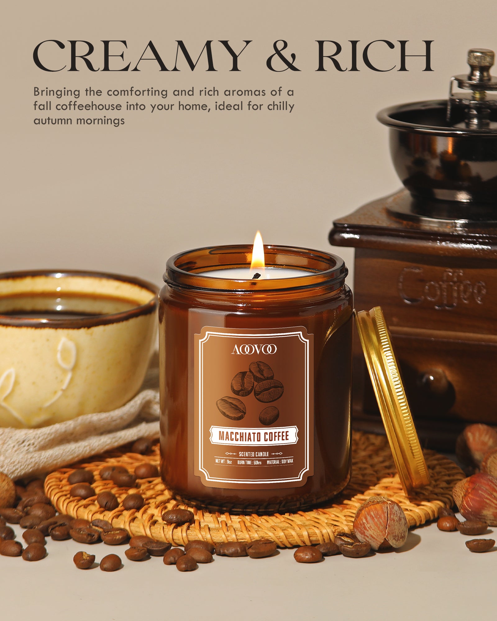 AOOVOO Classic Scented Candle –  Macchiato Coffee
