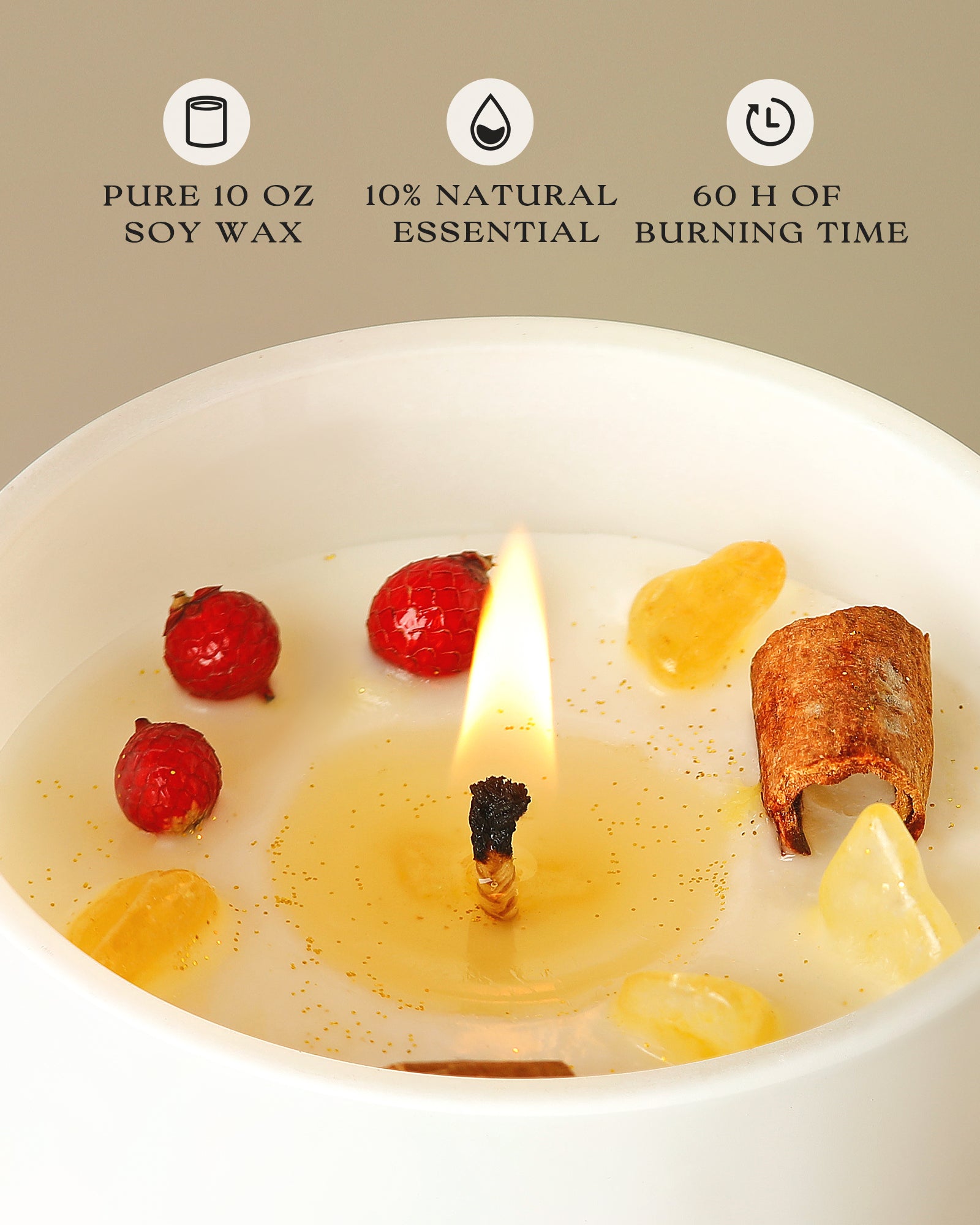 AOOVOO Scented Candle – Ripe Pumpkin with Crystals Inside