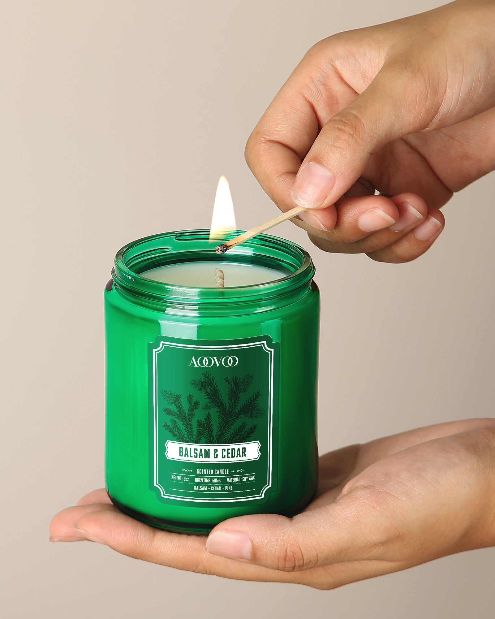 AOOVOO Classic Scented Candle –  Balsam & Cedar