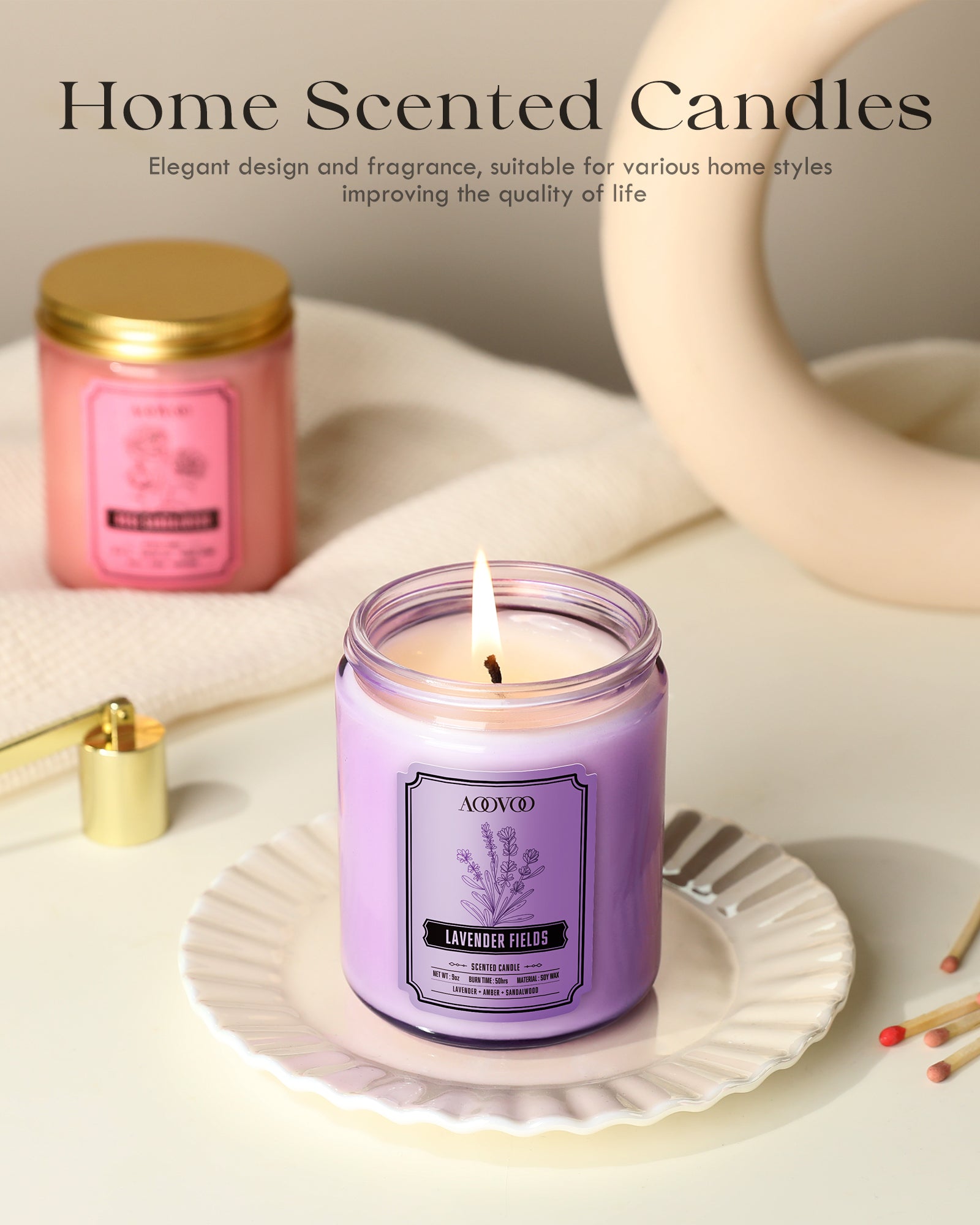 AOOVOO Classic Scented Candle –  Lavender Fields
