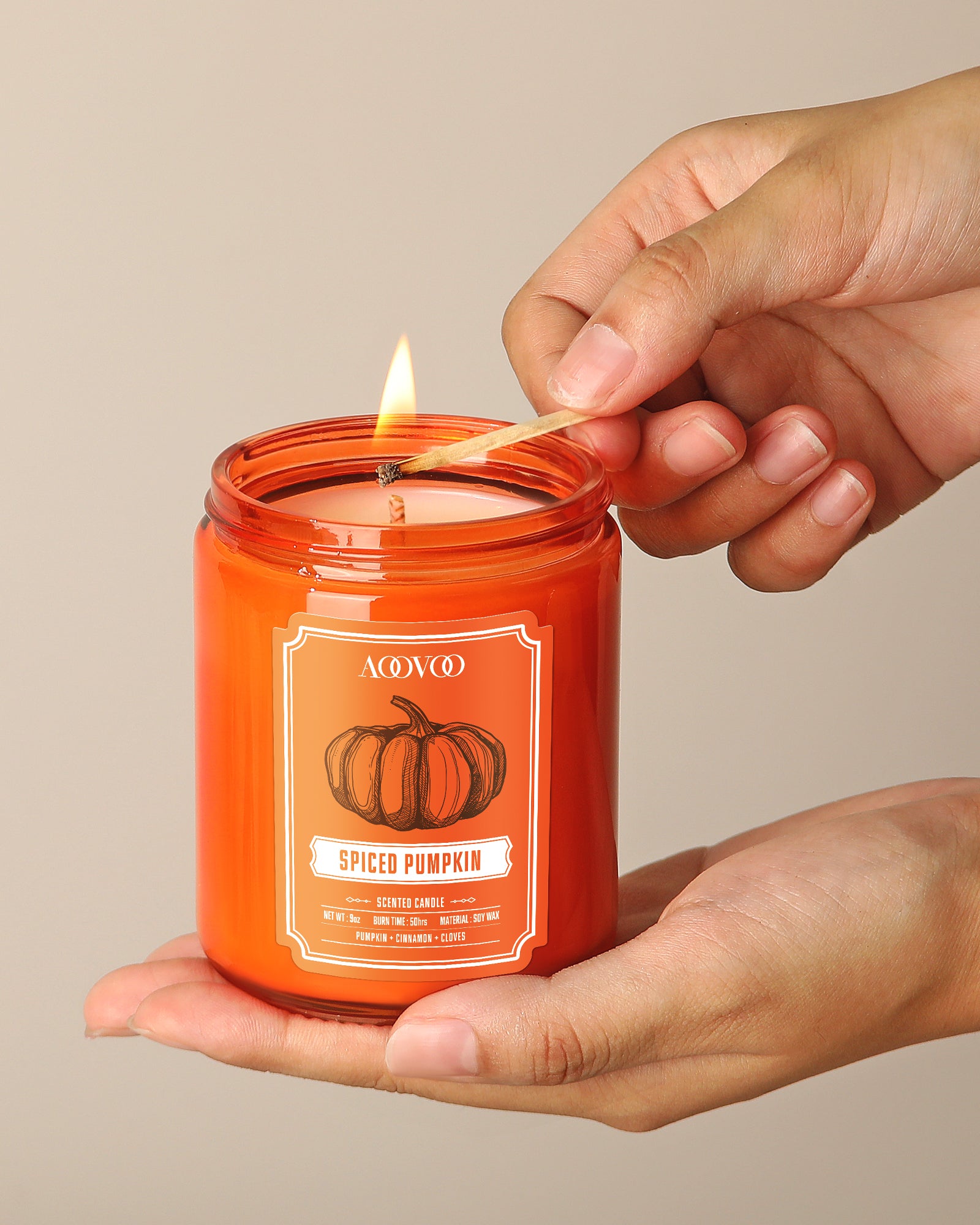 AOOVOO Classic Scented Candle –  Spiced Pumpkin