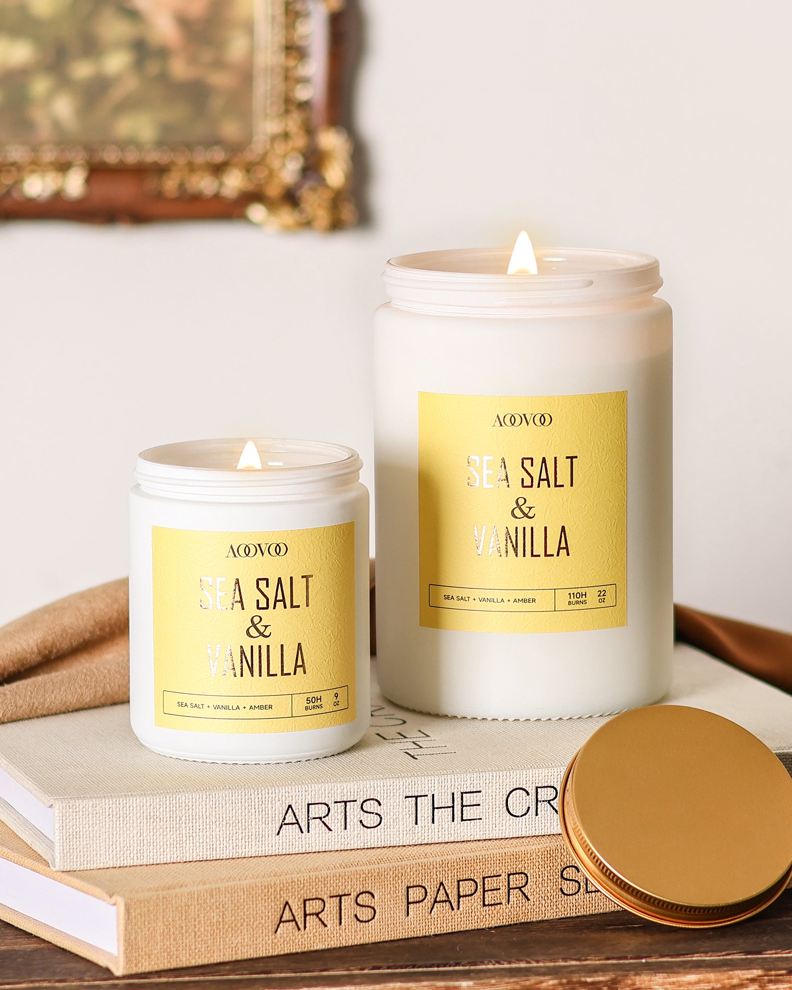 AOOVOO Classic Scented Candle – Sea Salt & Vanilla
