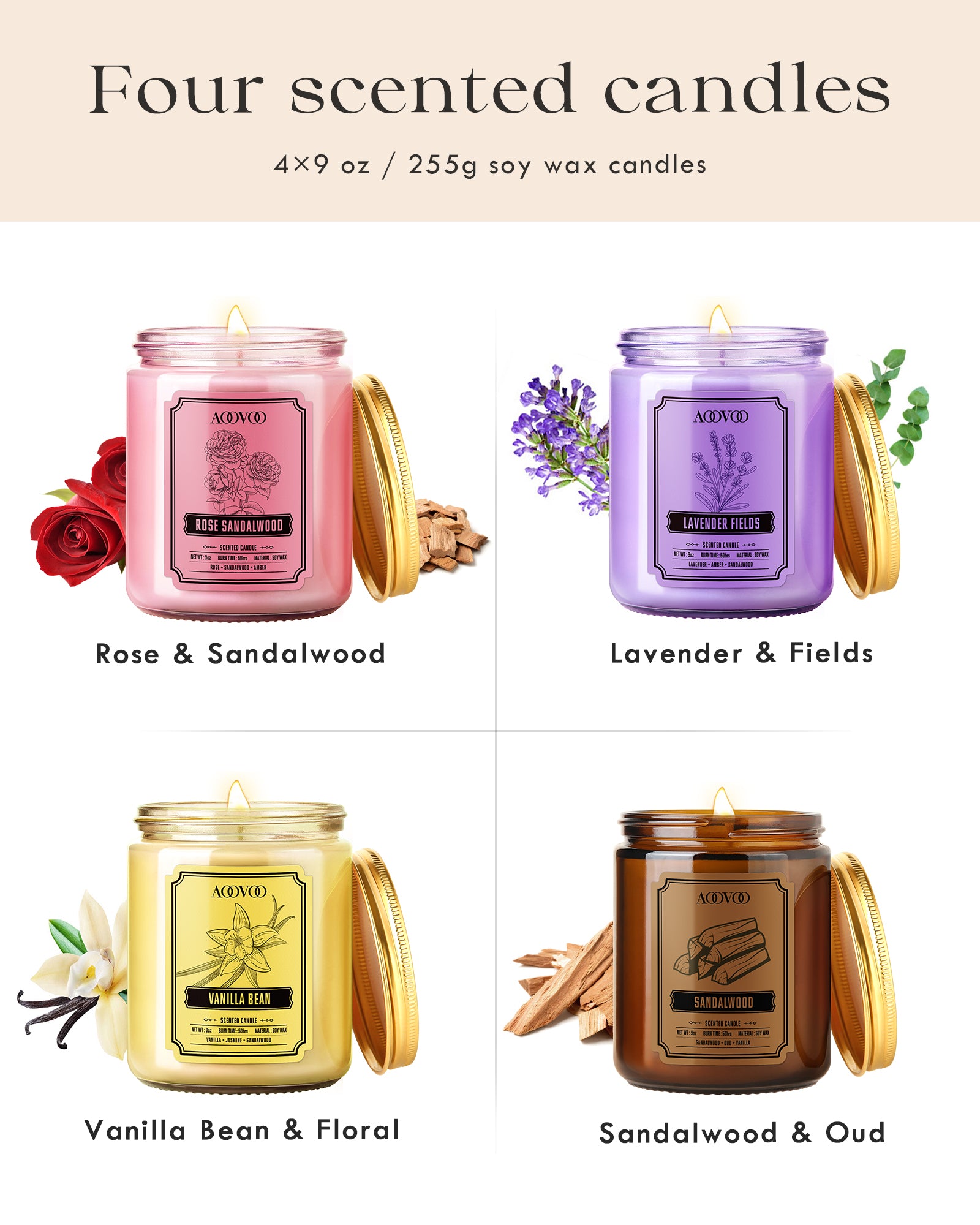 AOOVOO Classic Scented Candle –  Gift Set