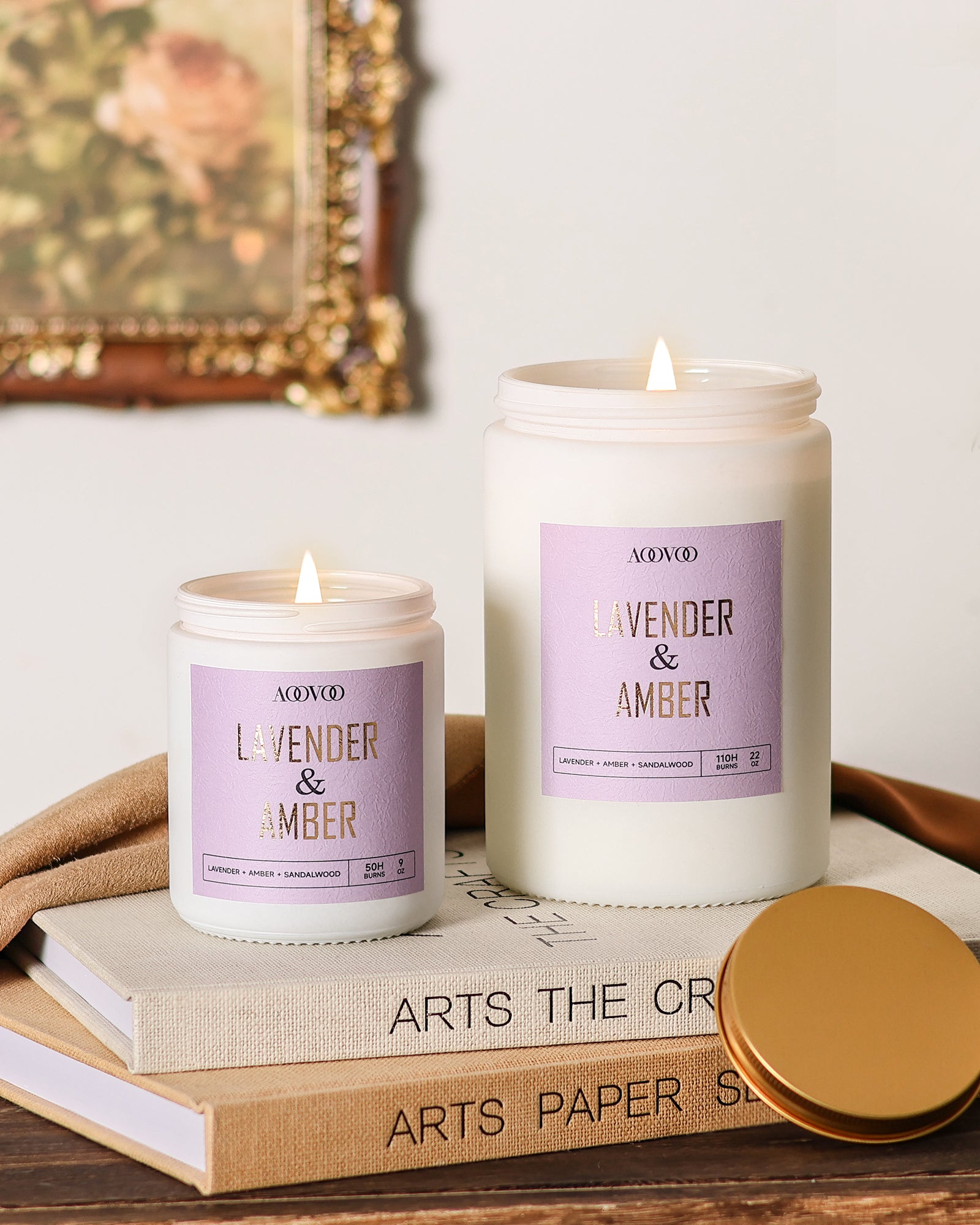 AOOVOO Classic Scented Candle – Lavendar & Amber