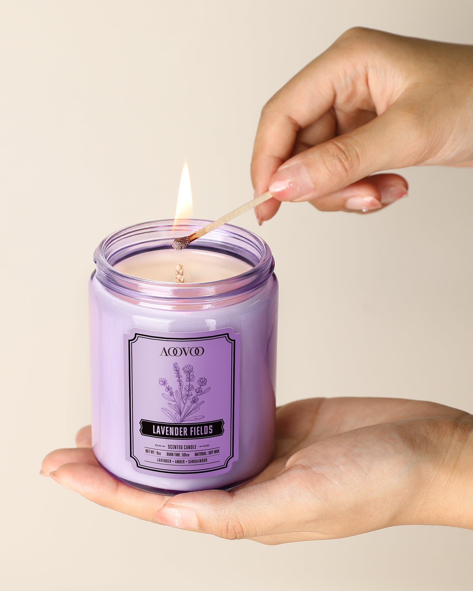 AOOVOO Classic Scented Candle –  Lavender Fields