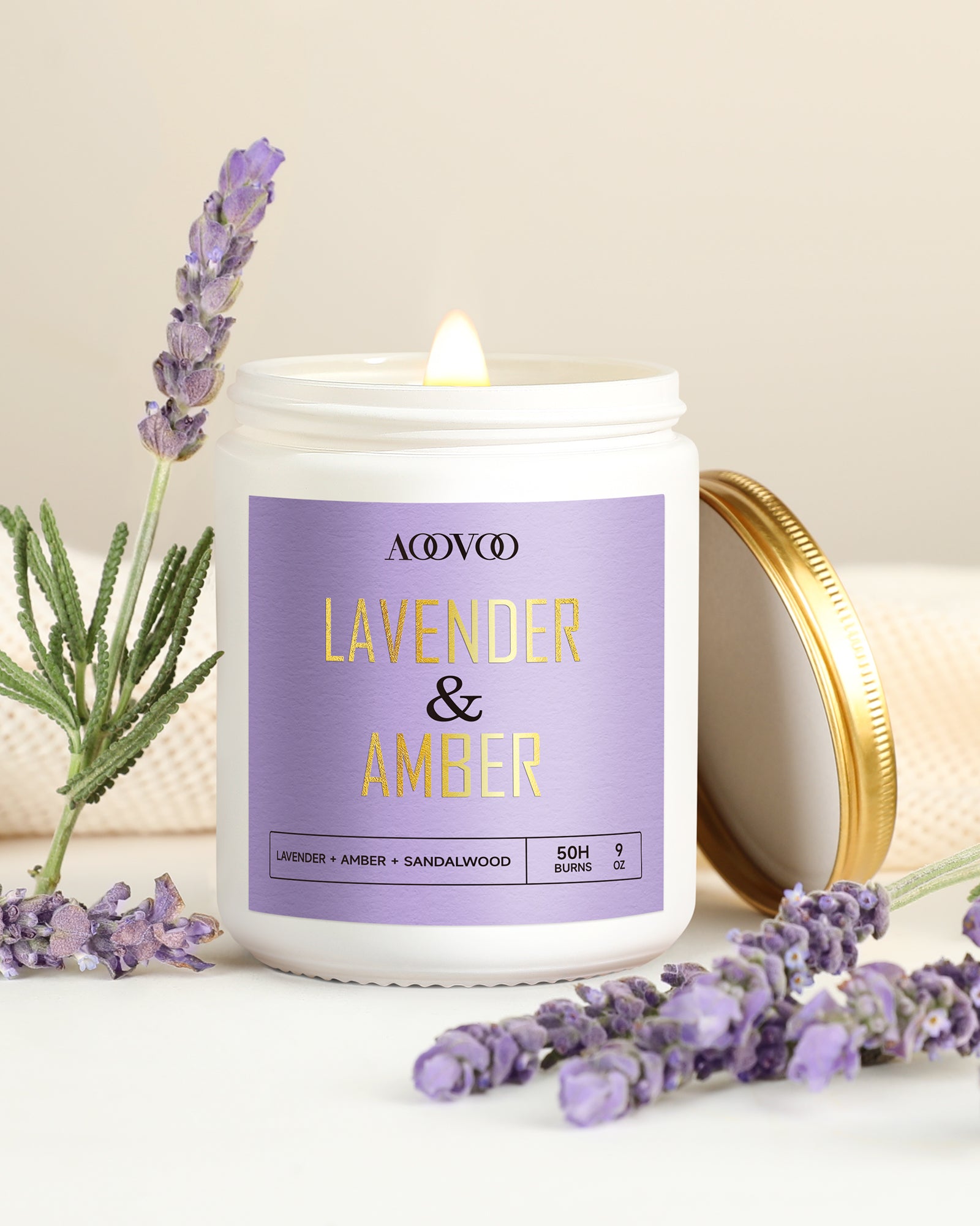 AOOVOO Classic Scented Candle –  Gold light Gift Box