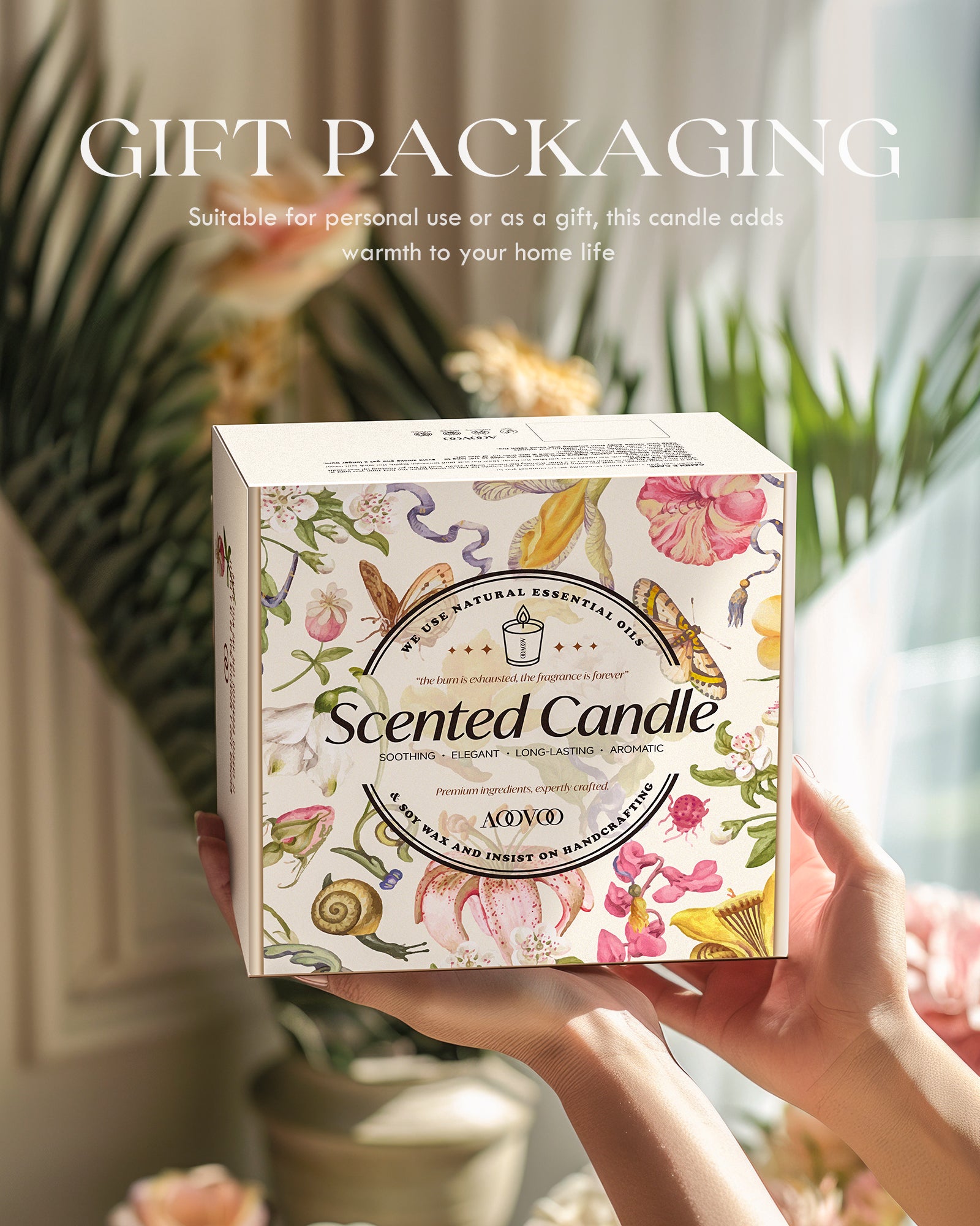 AOOVOO Classic Scented Candle –  Gold light Gift Box