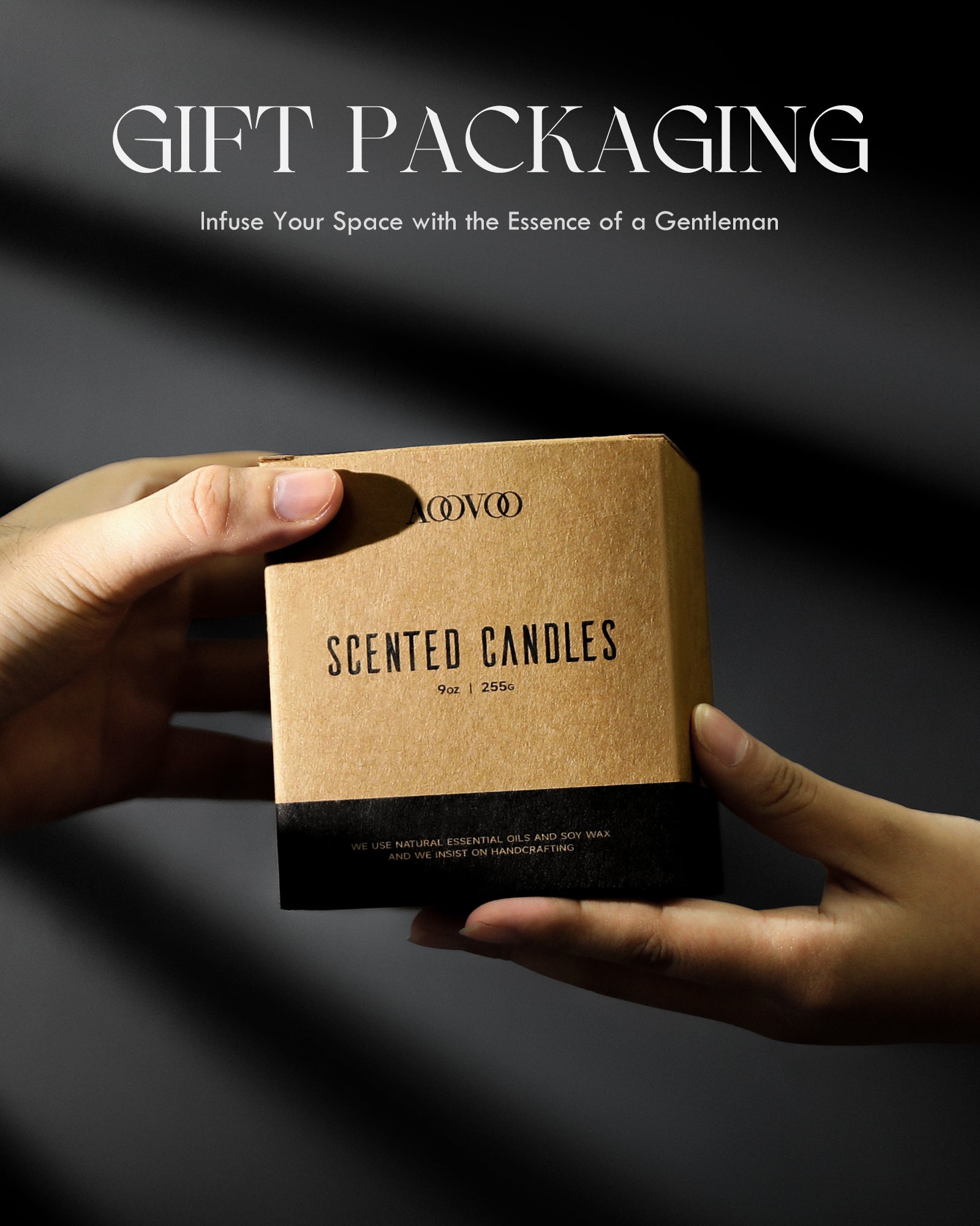 AOOVOO Scented Candles for Men - Smoke & Vanilla