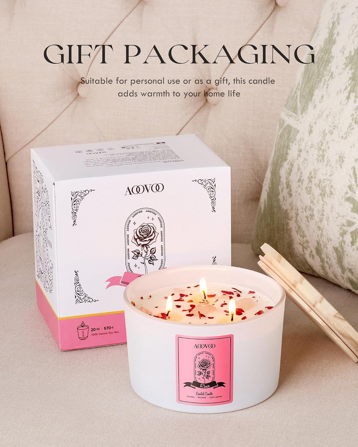 rose scented candle for women