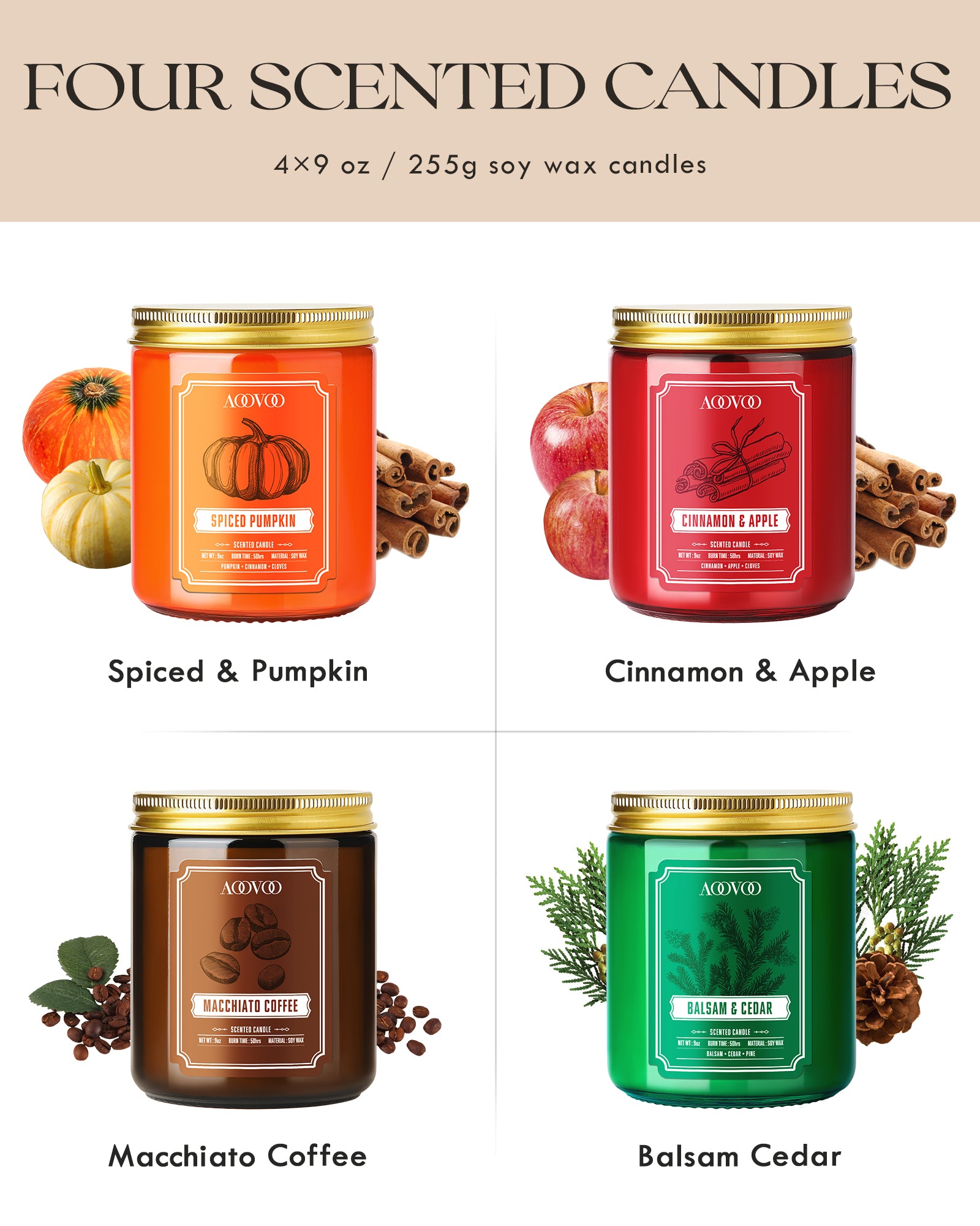 AOOVOO Classic Scented Candle - Gift Set II