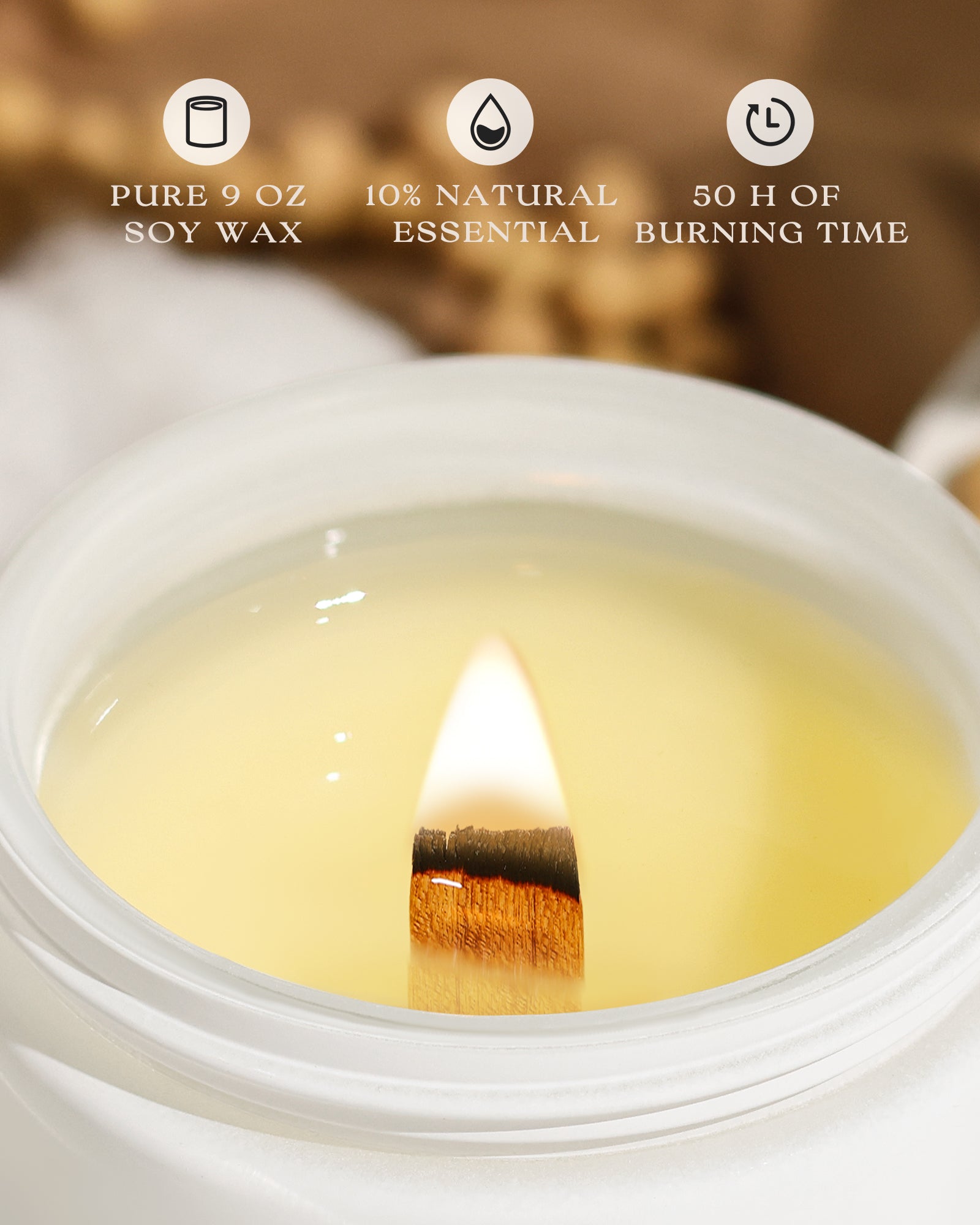 AOOVOO Classic Scented Candle –  Gold light Gift Box