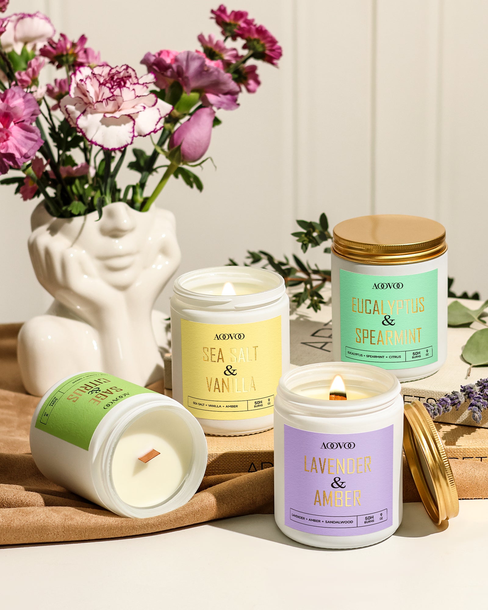 AOOVOO Classic Scented Candle –  Gold light Gift Box