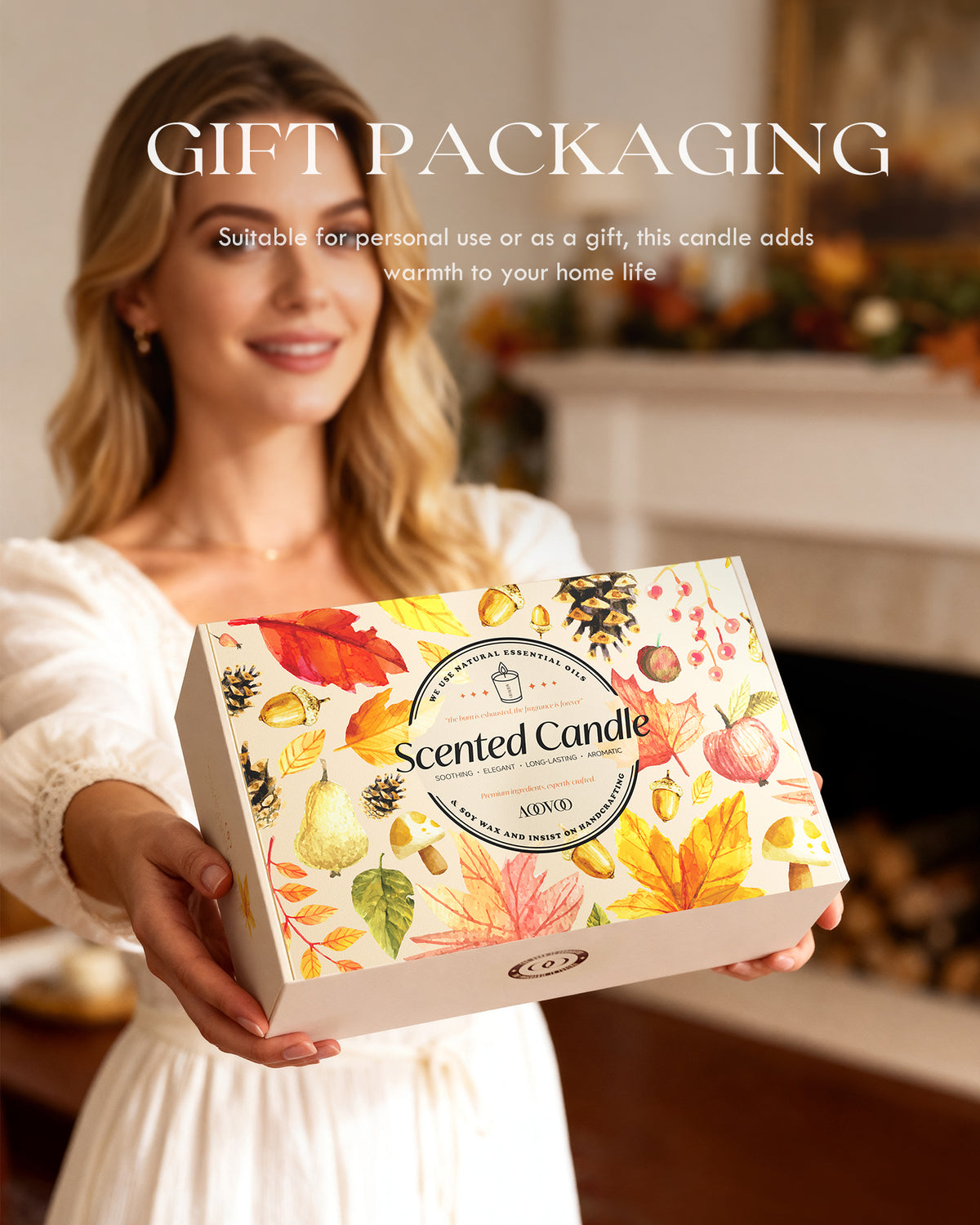 AOOVOO Fall Scented Candle Gift Set