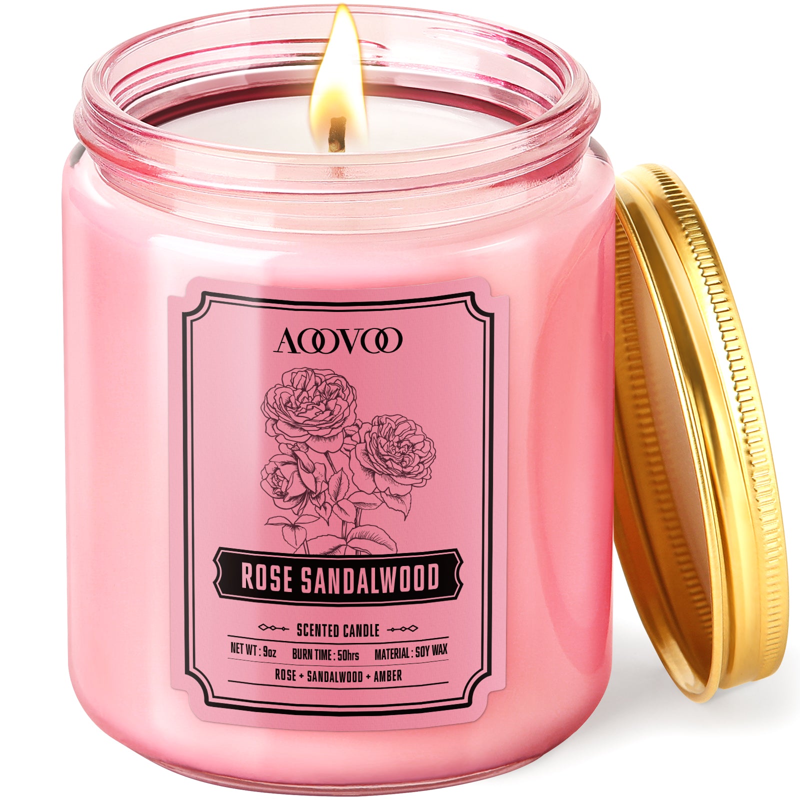 aoovoo Soy Wax Candle rose